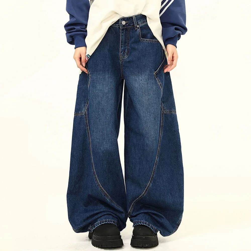 90s Style Wide Leg Jeans — view 1 90s Style Wide Leg Jeans — view 1