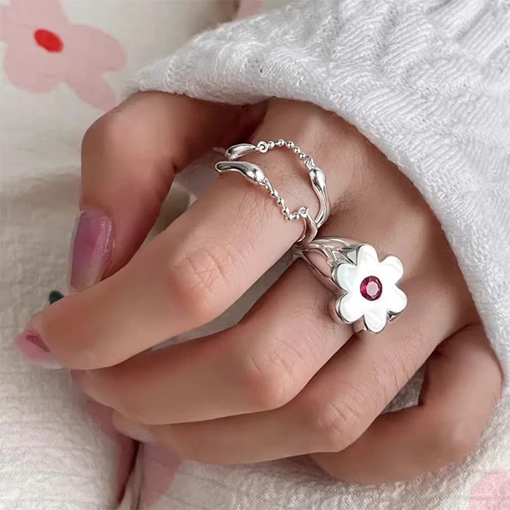 Indie Flower Chunky Ring — view 2 Indie Flower Chunky Ring — view 2