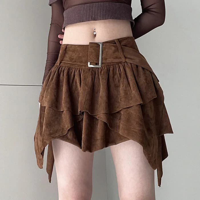 Fairycore Aesthetic Cord Skirt — view 2 Fairycore Aesthetic Cord Skirt — view 2