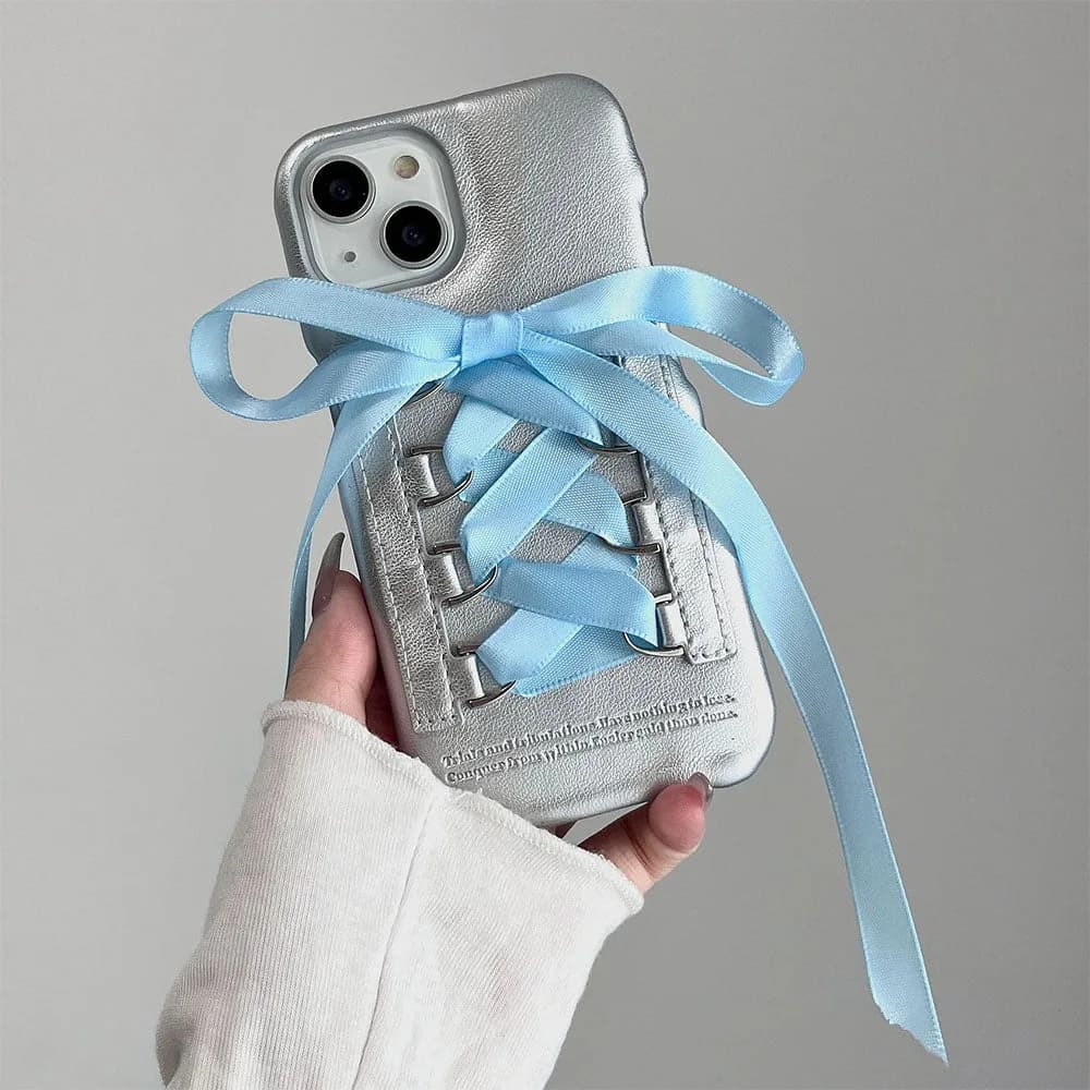 Balletcore Ribbon Lace Up iPhone Case — view 2 Balletcore Ribbon Lace Up iPhone Case — view 2