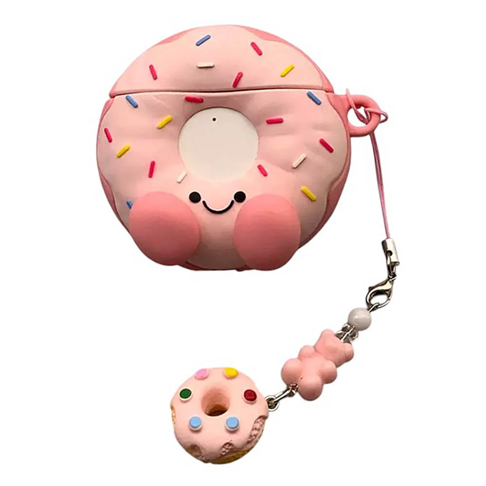 Pink Frosted Donut AirPods Case — view 2 Pink Frosted Donut AirPods Case — view 2