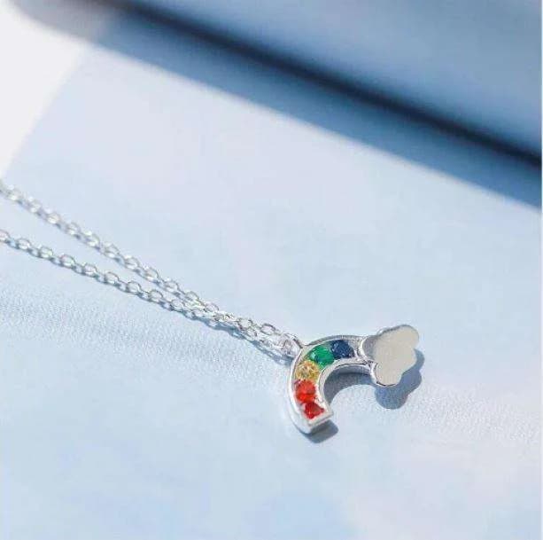 Rainbow Crystal Necklace — view 1 Rainbow Crystal Necklace — view 1