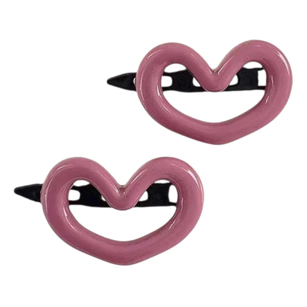 Pink Heart Hair Clips — view 1 Pink Heart Hair Clips — view 1