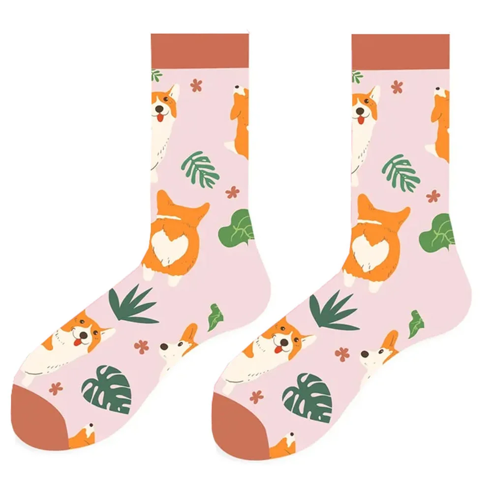 Cute Corgi Print Socks — view 1 Cute Corgi Print Socks — view 1