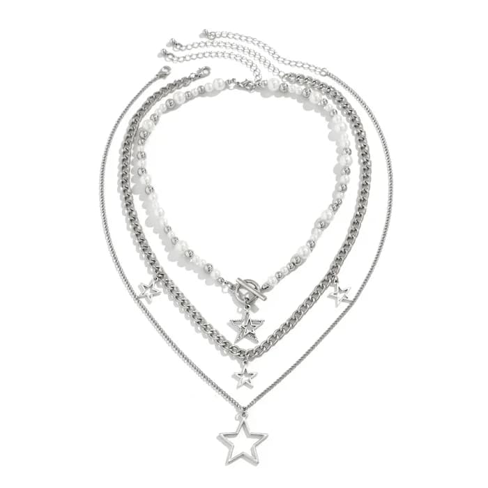 Layered Star Necklace Set — view 1 Layered Star Necklace Set — view 1