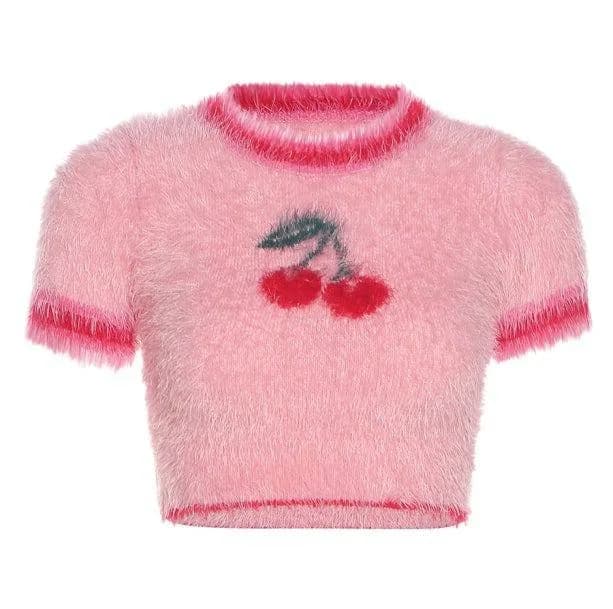 Fluffy Cherry Crop Top — view 1 Fluffy Cherry Crop Top — view 1