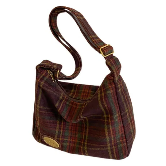 Preppy Style Plaid Shoulder Bag — view 2 Preppy Style Plaid Shoulder Bag — view 2