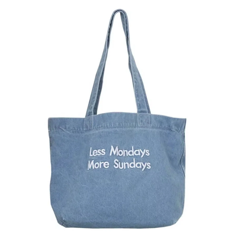 Less Mondays More Sundays Denim Bag — view 1 Less Mondays More Sundays Denim Bag — view 1