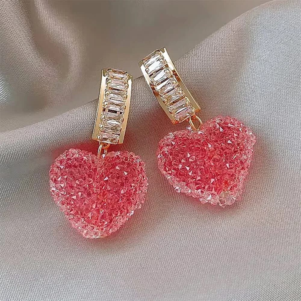 Heart Sugar Candy Earrings — view 2 Heart Sugar Candy Earrings — view 2