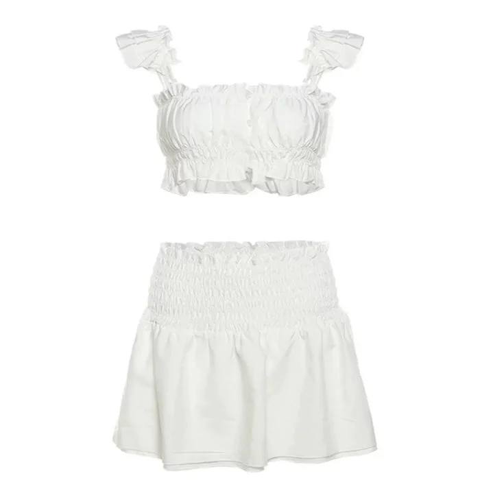 Soft Girl Top & Ruffle Skirt Co-Ord — view 1 Soft Girl Top & Ruffle Skirt Co-Ord — view 1