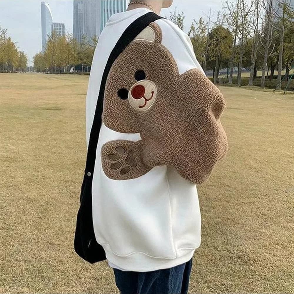Weirdcore Bear Sleeve Sweatshirt — view 2 Weirdcore Bear Sleeve Sweatshirt — view 2