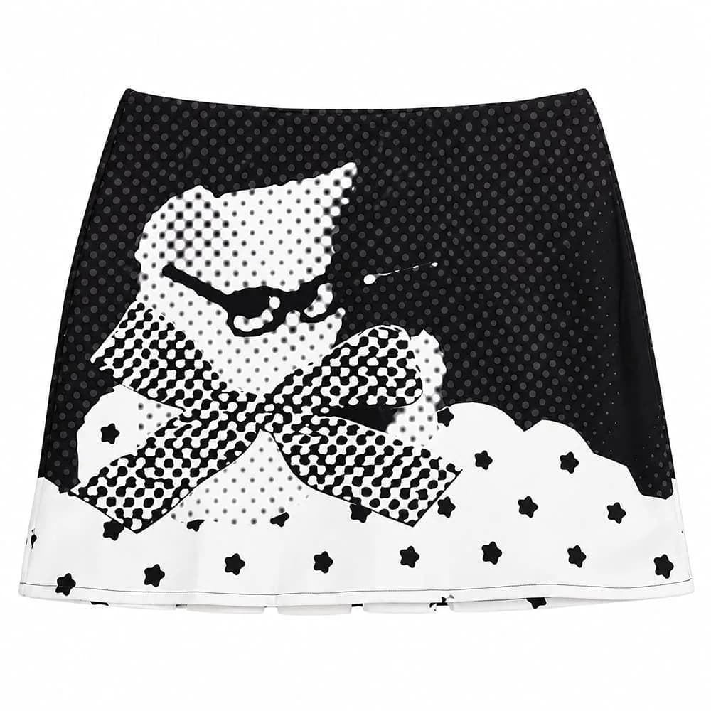 Kitty Bow Graphic Mini Skirt — view 1 Kitty Bow Graphic Mini Skirt — view 1
