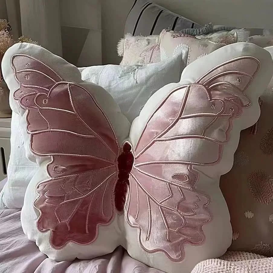 Pink Butterfly Pillow — view 2 Pink Butterfly Pillow — view 2
