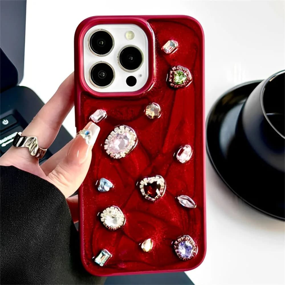 Red Gemstones iPhone Case — view 2 Red Gemstones iPhone Case — view 2
