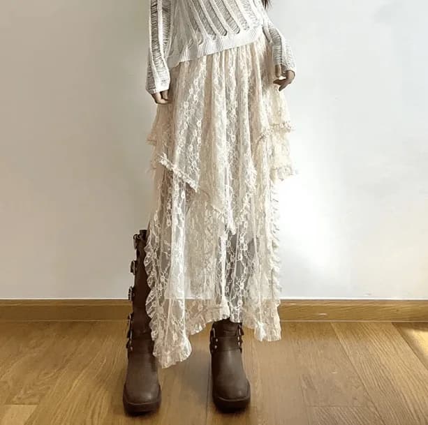 Lace Fairycore Skirt — view 3 Lace Fairycore Skirt — view 3
