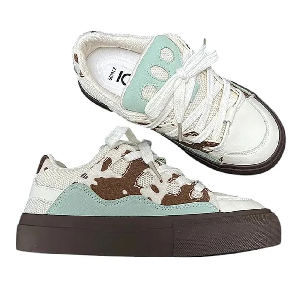 Cow Print Skater Sneakers — view 2 Cow Print Skater Sneakers — view 2