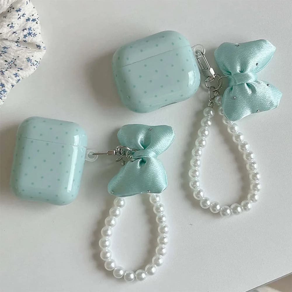 Coquette Bow Pearl AirPods Case — view 2 Coquette Bow Pearl AirPods Case — view 2