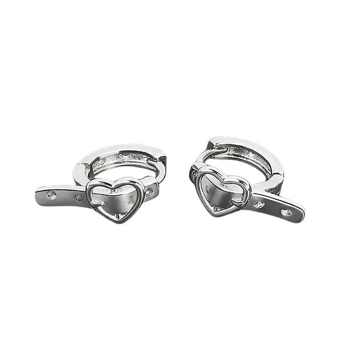 Heart Buckle Belt Earrings — view 2 Heart Buckle Belt Earrings — view 2