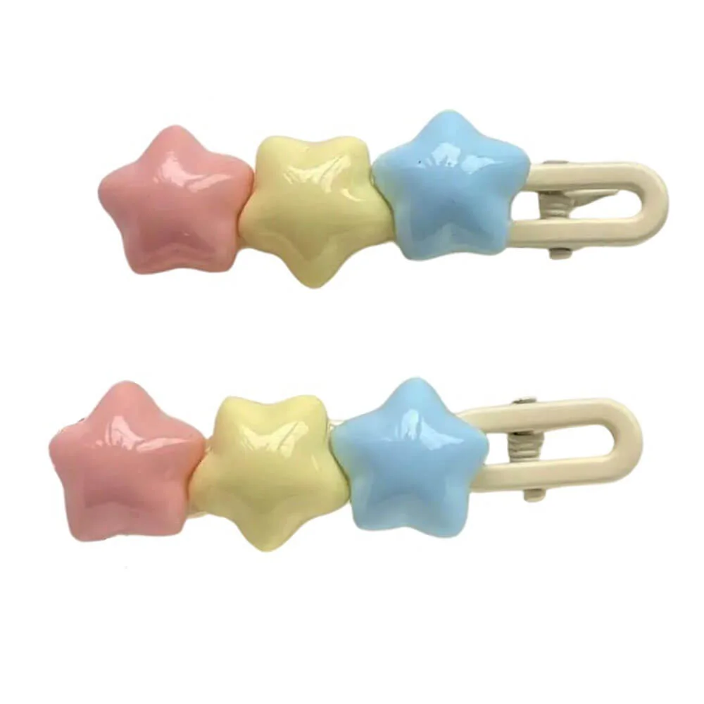 Pastel Stars Hair Clip 2pcs Set — view 1 Pastel Stars Hair Clip 2pcs Set — view 1