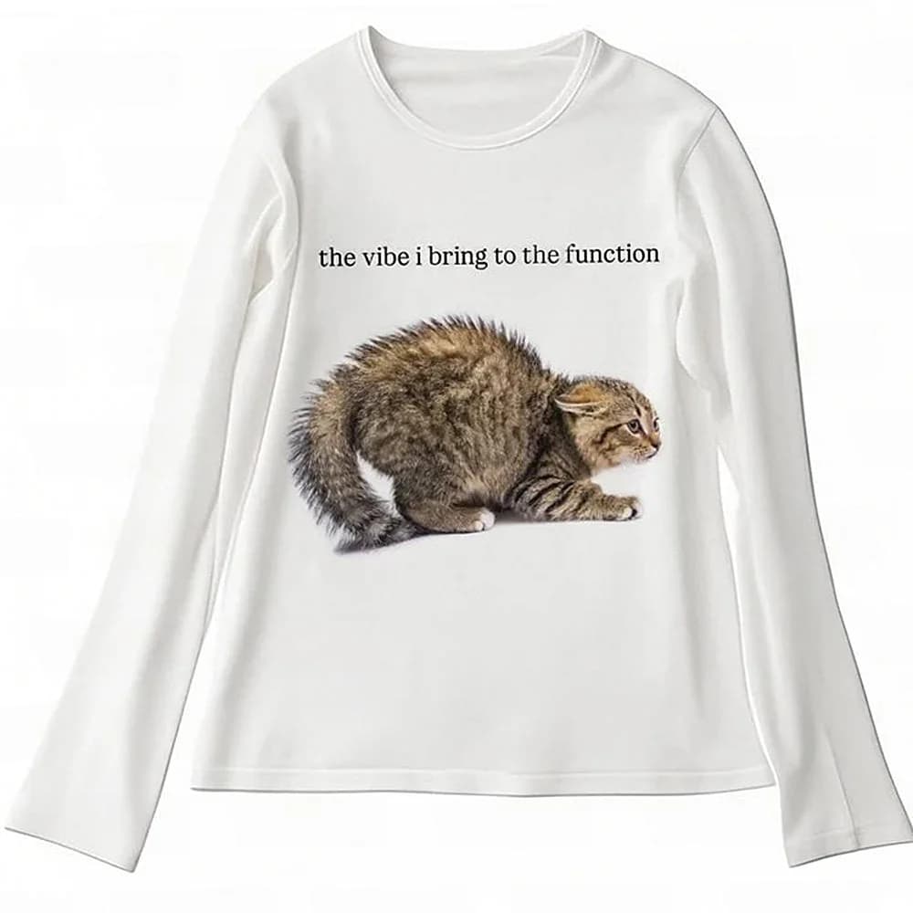 Y2K Cat Vibe Long Sleeve — view 1 Y2K Cat Vibe Long Sleeve — view 1