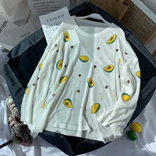 Kawaii Avocado Sweater — view 2 Kawaii Avocado Sweater — view 2