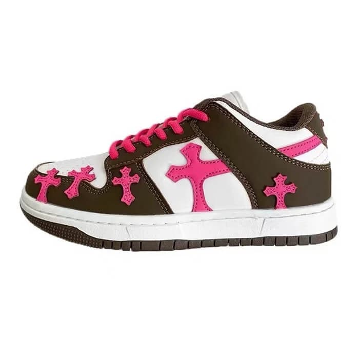 Pink & Brown Cross Sneakers — view 2 Pink & Brown Cross Sneakers — view 2