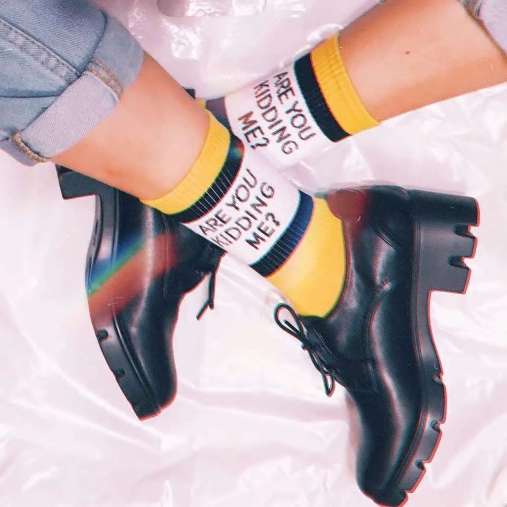 Are You Kidding Me Socks — view 1 Are You Kidding Me Socks — view 1