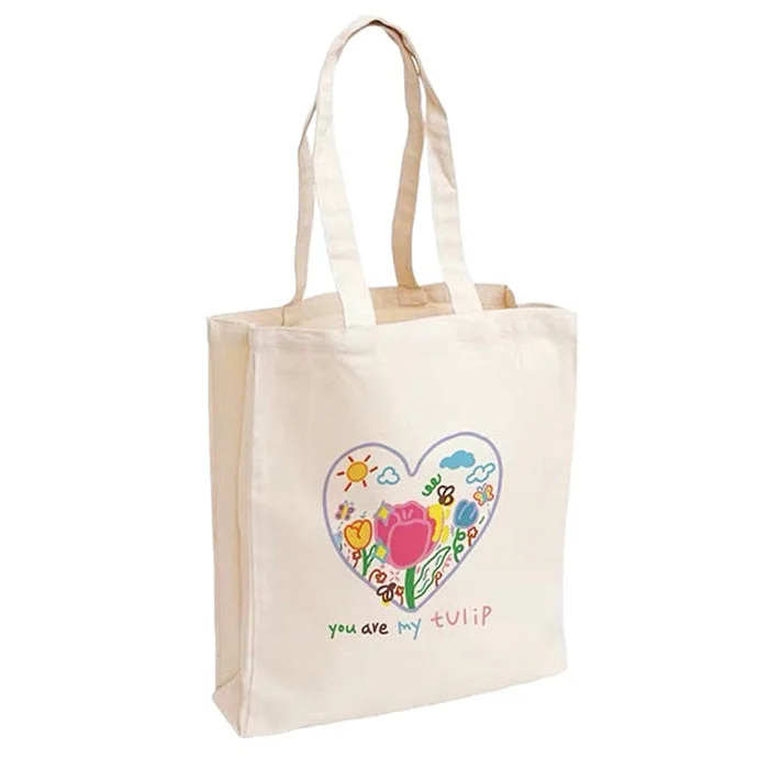 Tulip Embroidery Aesthetic Tote Bag — view 1 Tulip Embroidery Aesthetic Tote Bag — view 1