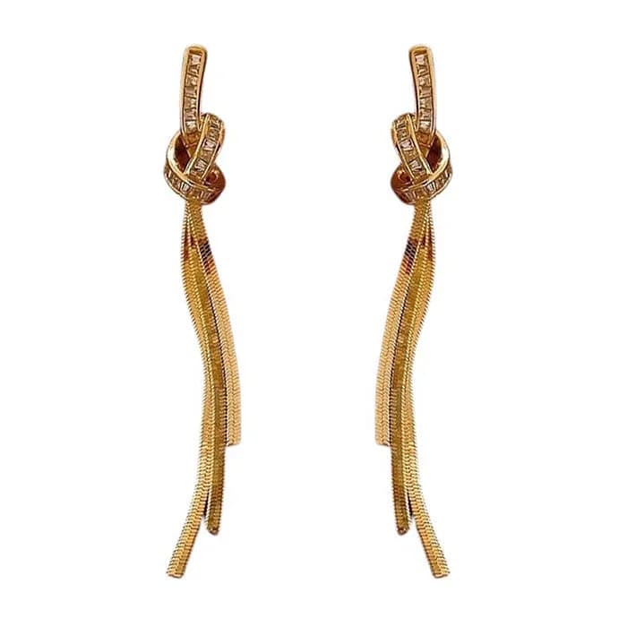 Minimalist Knot Dangle Earrings — view 1 Minimalist Knot Dangle Earrings — view 1