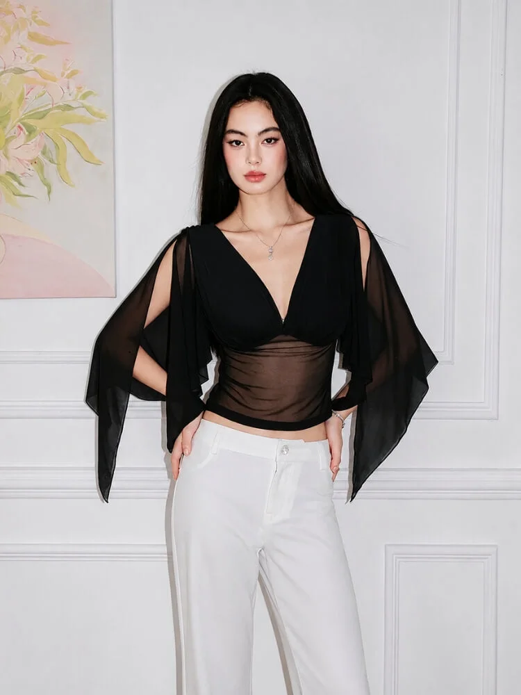 Draped Sleeve Blouse — view 1 Draped Sleeve Blouse — view 1