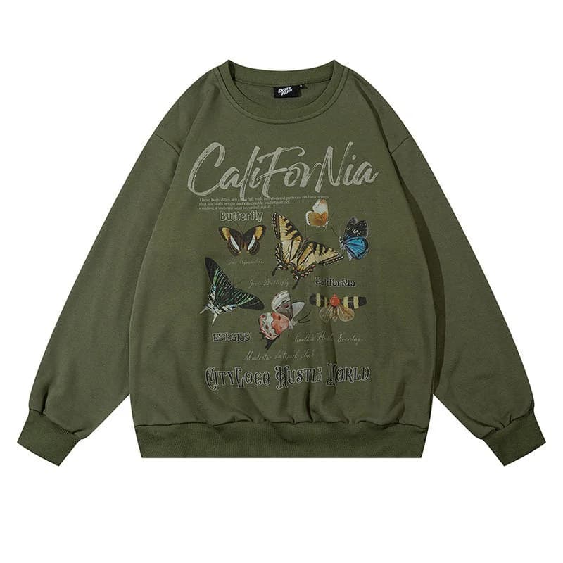 Butterfly Print Aesthetic Sweatshirt — view 1 Butterfly Print Aesthetic Sweatshirt — view 1