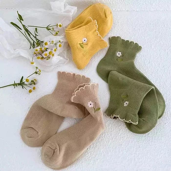 Cottage Flower Embroidery Socks — view 1 Cottage Flower Embroidery Socks — view 1