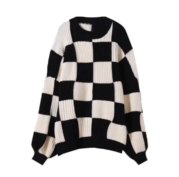 Oversized Checkered Sweater — view 3 Oversized Checkered Sweater — view 3