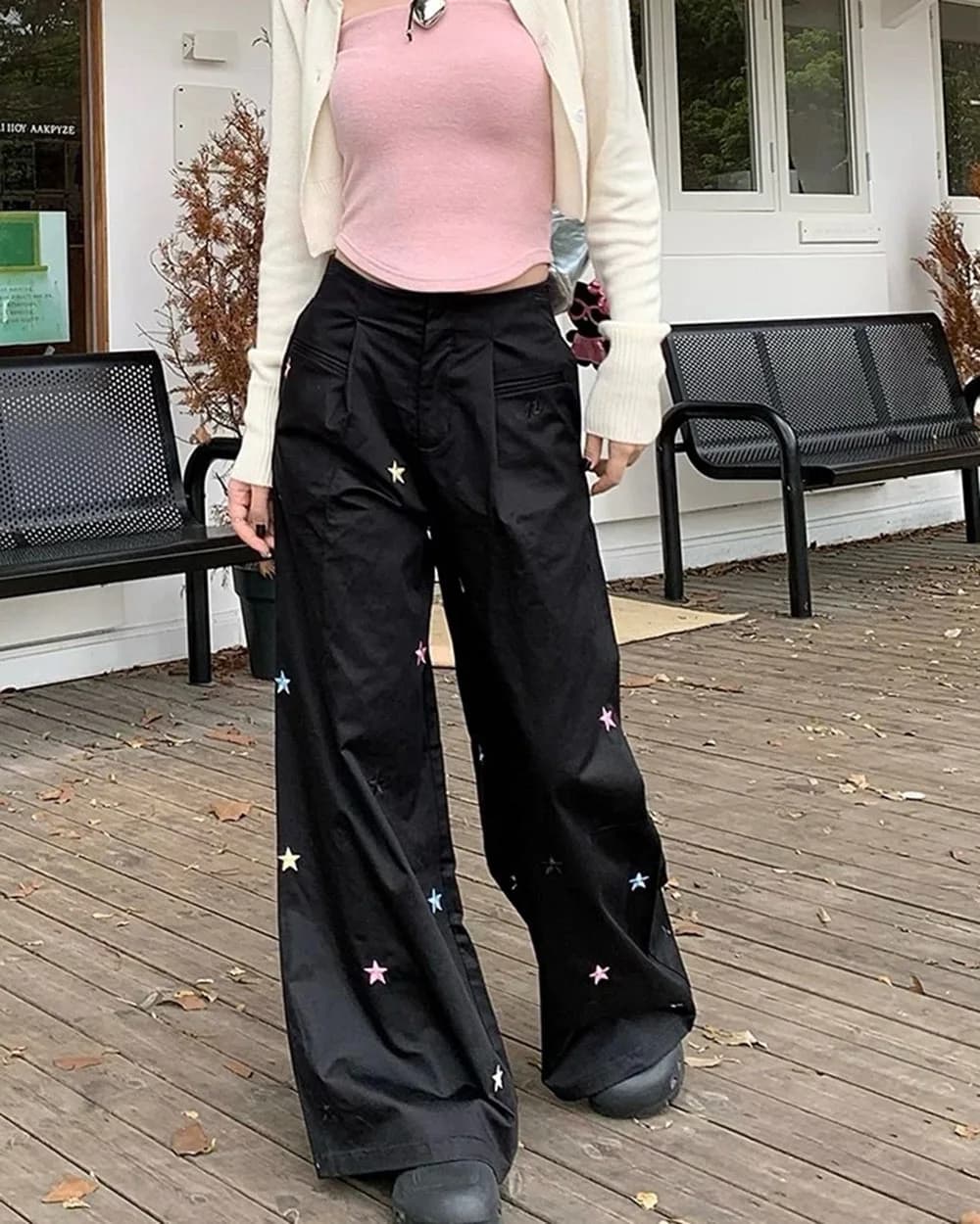 Star Girl Aesthetic Baggy Pants — view 2 Star Girl Aesthetic Baggy Pants — view 2