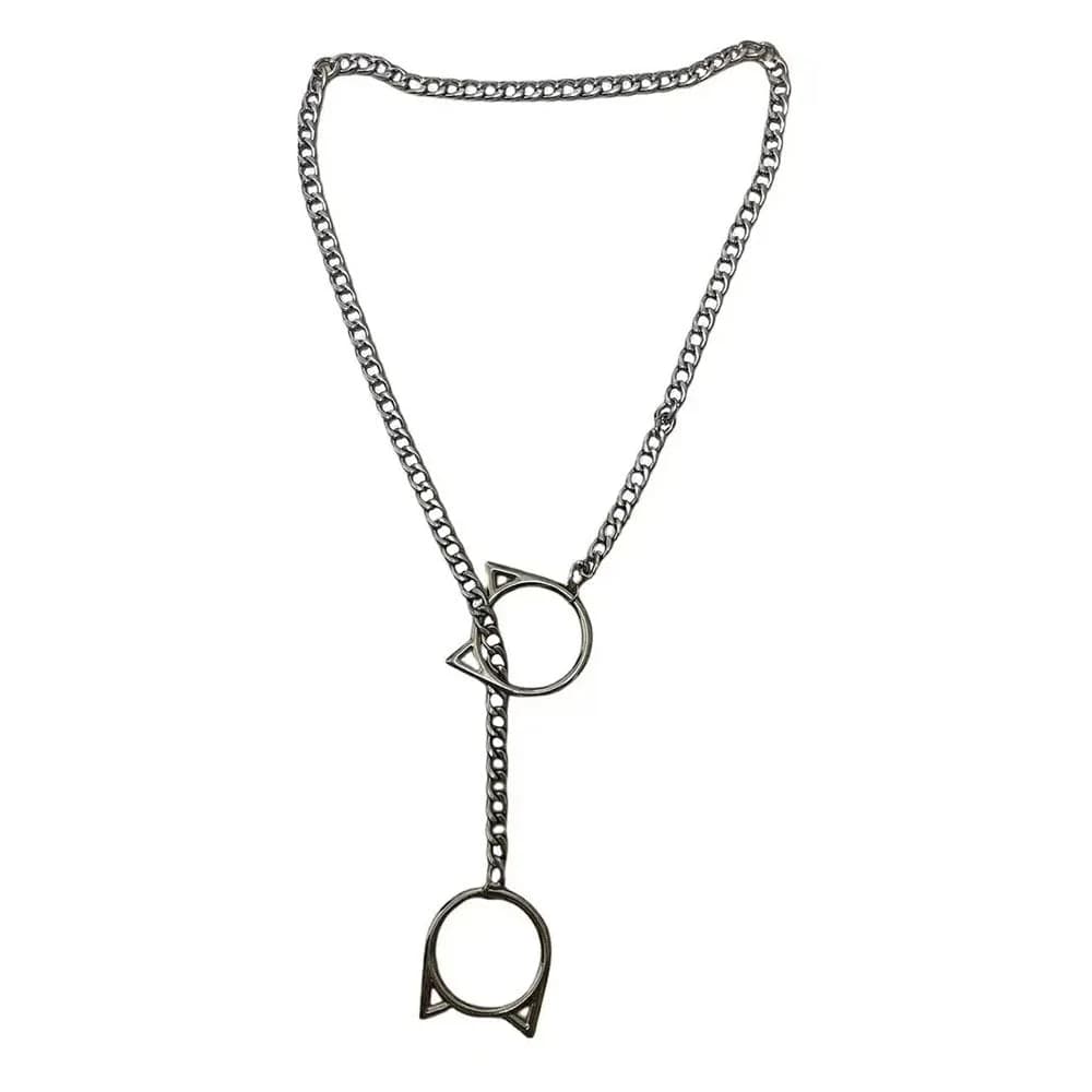 Cat Ring Drop Chain Necklace — view 1 Cat Ring Drop Chain Necklace — view 1