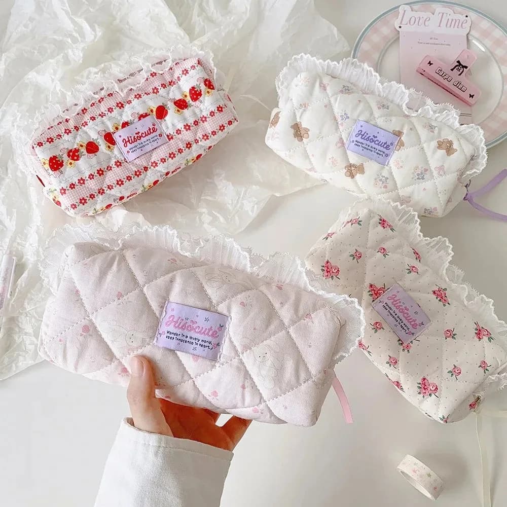 Quilted Ruffle Pencil Case — view 2 Quilted Ruffle Pencil Case — view 2