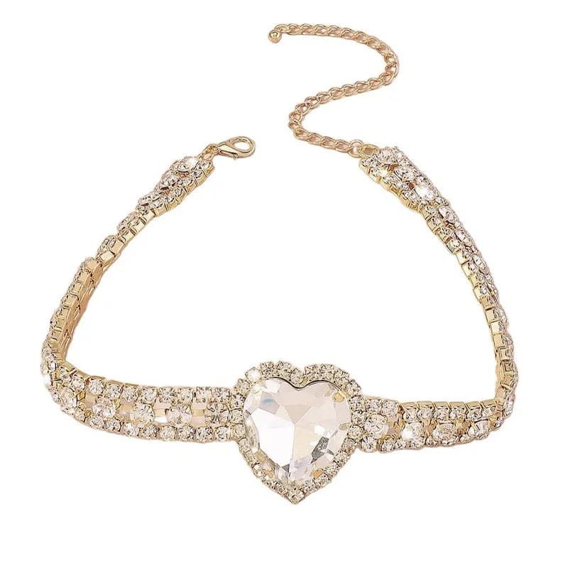 Heart Rhinestone Choker — view 1 Heart Rhinestone Choker — view 1