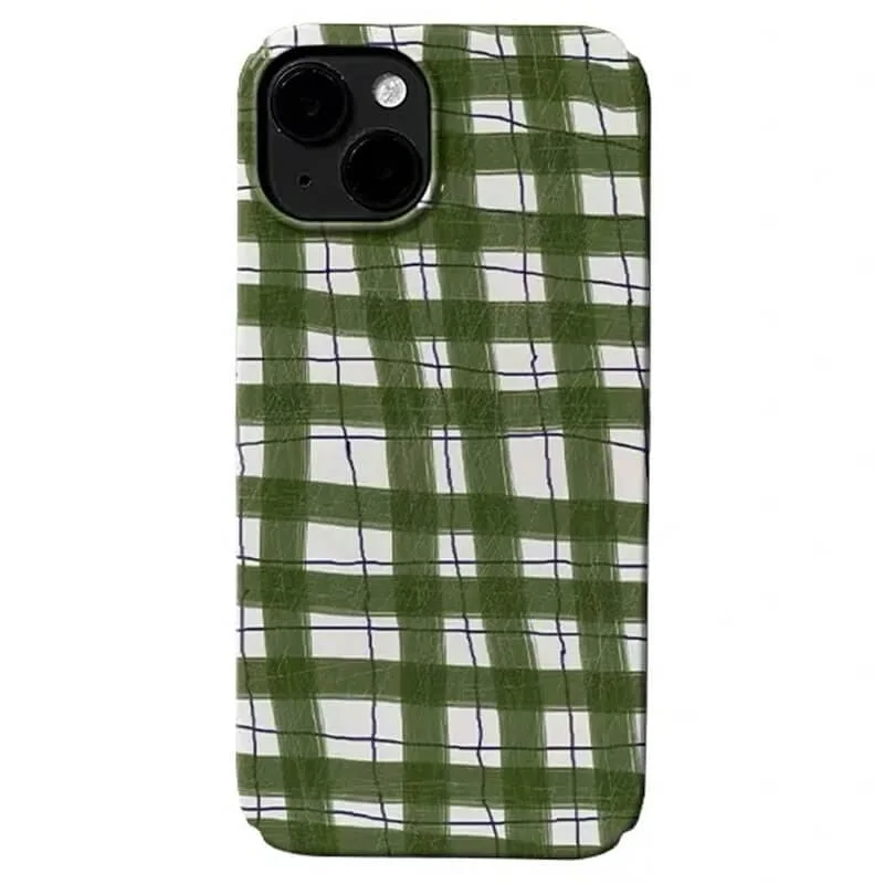 Sage Green Plaid iPhone Case — view 1 Sage Green Plaid iPhone Case — view 1
