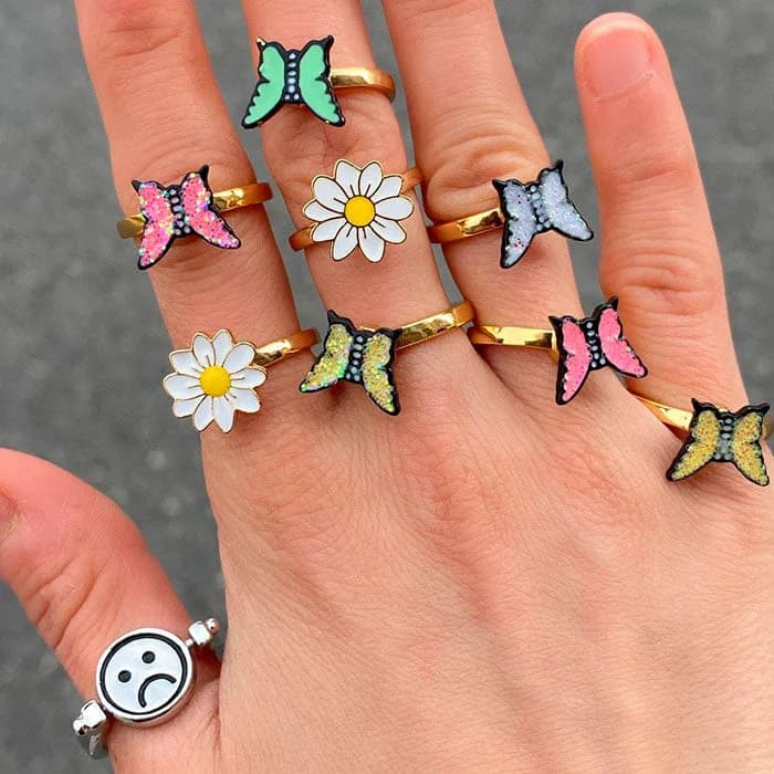 Spinner Flower Anxiety Ring — view 2 Spinner Flower Anxiety Ring — view 2