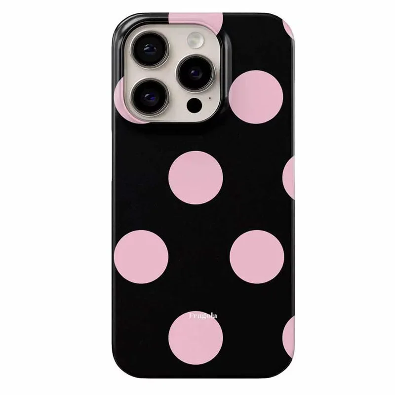 Pink & Black Polka Dot iPhone Case — view 1 Pink & Black Polka Dot iPhone Case — view 1