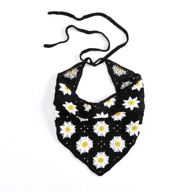 Sunflower Сrochet Hair Scarf — view 2 Sunflower Сrochet Hair Scarf — view 2