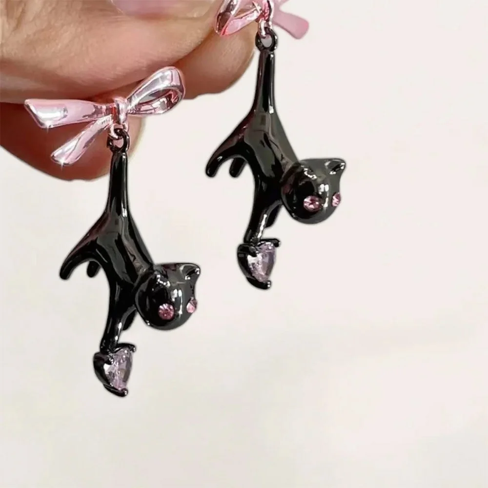 Kitten & Bow Earrings — view 2 Kitten & Bow Earrings — view 2