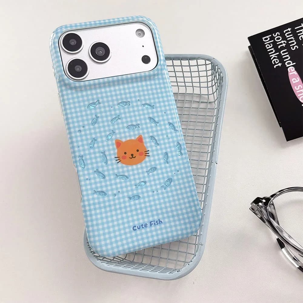 Cute Kitty Gingham iPhone Case — view 2 Cute Kitty Gingham iPhone Case — view 2
