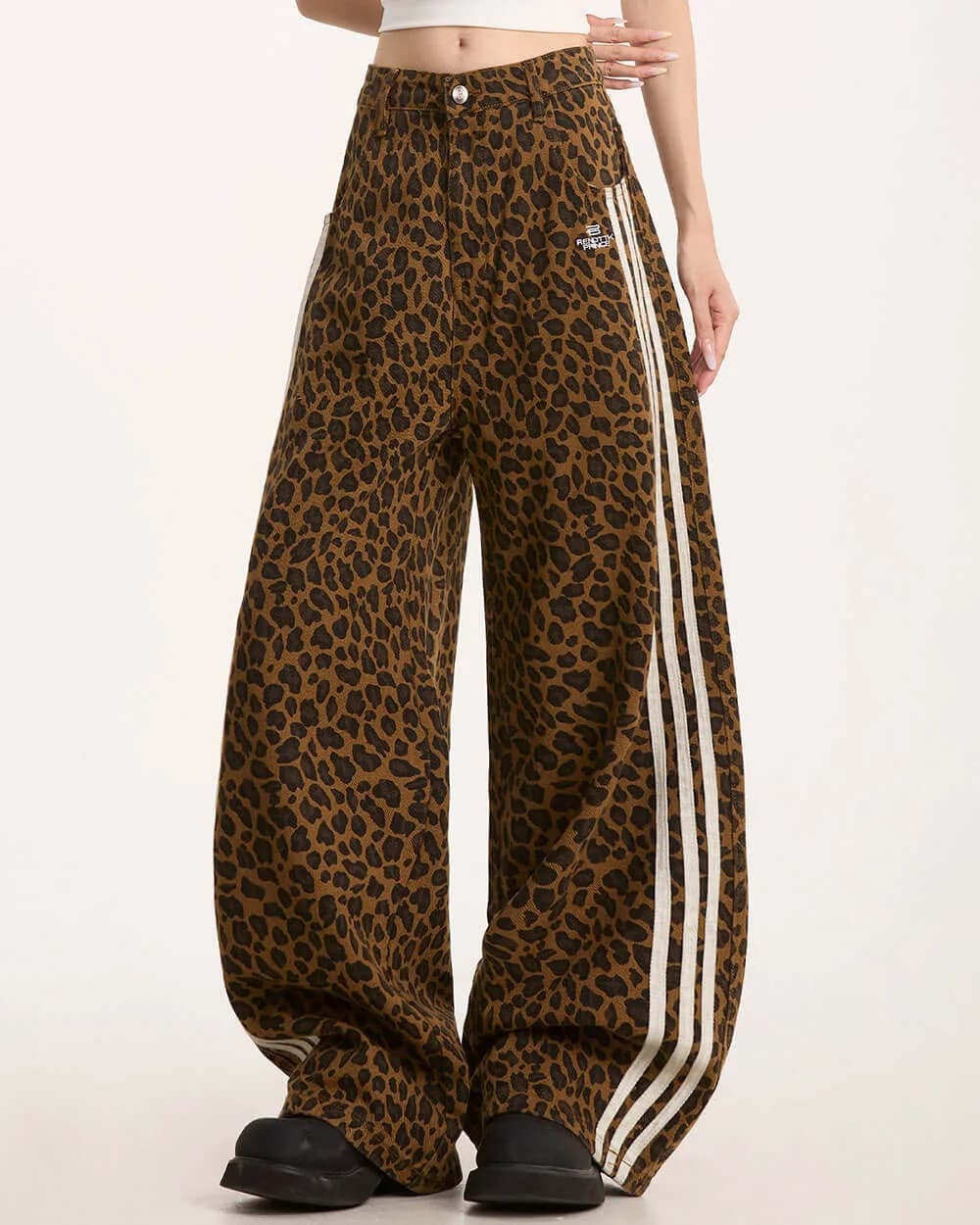 Wild Aura Leopard Print Wide-Leg Pants — view 3 Wild Aura Leopard Print Wide-Leg Pants — view 3