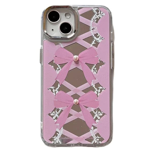 Pink Lace Up iPhone Case — view 1 Pink Lace Up iPhone Case — view 1