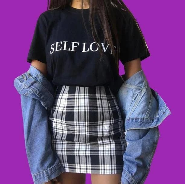 Black And White Plaid Mini Skirt — view 3 Black And White Plaid Mini Skirt — view 3