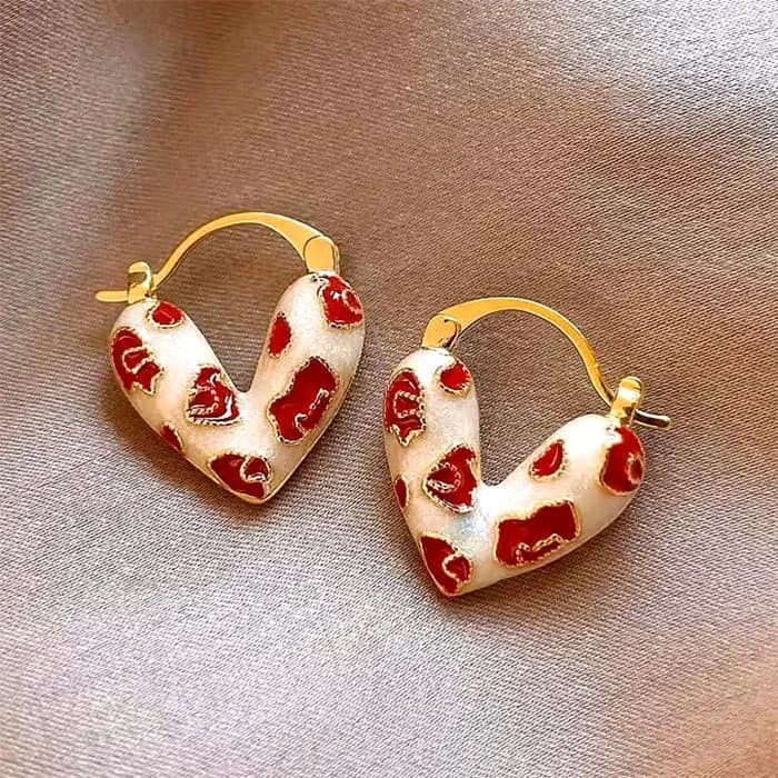 Flirty Baby Vintage Heart Earrings — view 2 Flirty Baby Vintage Heart Earrings — view 2