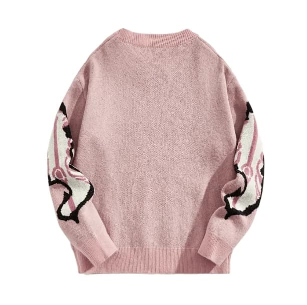 Pastel Pink Skeleton Sweater — view 2 Pastel Pink Skeleton Sweater — view 2