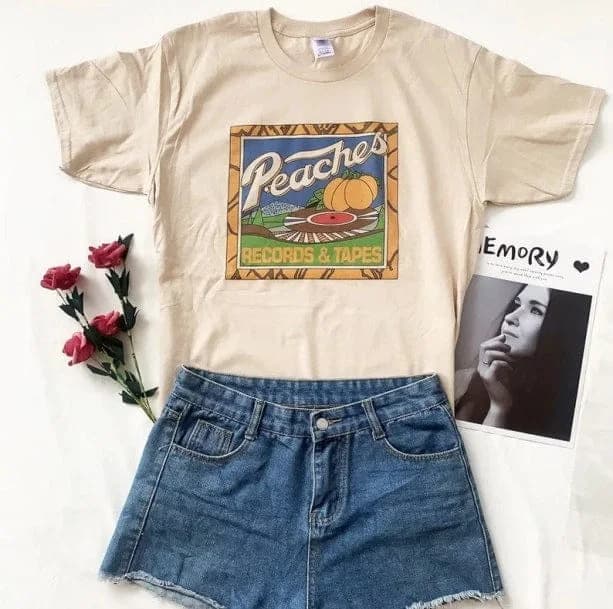 Retro Peaches T-shirt — view 2 Retro Peaches T-shirt — view 2