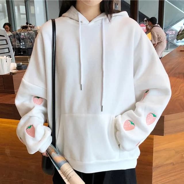 Oversized Stawberry Kawaii Hoodie — view 2 Oversized Stawberry Kawaii Hoodie — view 2